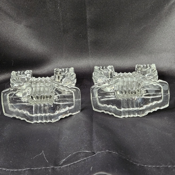 RARE Pair of Art Deco Anchor Hocking Queen Mary Double Branch Cactus Hol… - Picture 2 of 8